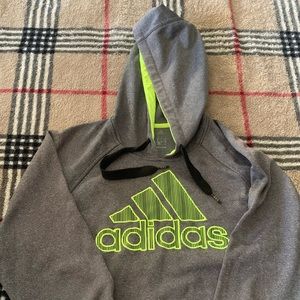 Gently used  Medium Gray/Neon Green Adidas Sweatshirt